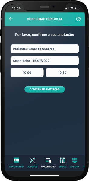 Salve sua próxima consulta no app e ele vai te lembrar da próxima consulta