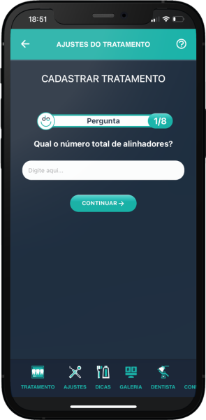 Cadastre sua sequencia de alinhadores com poucos cliques